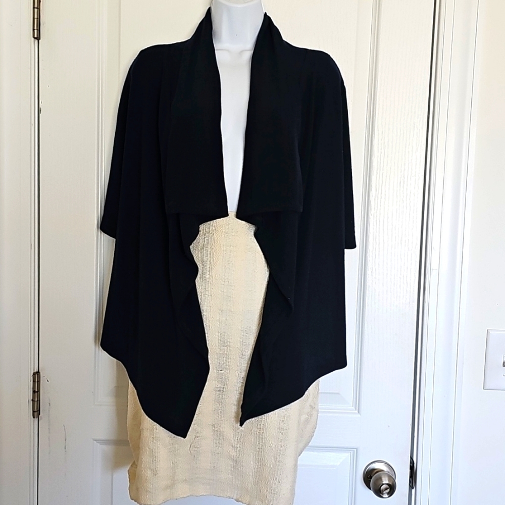 Karen Kane Shrug Sweater Drape Neck Navy
